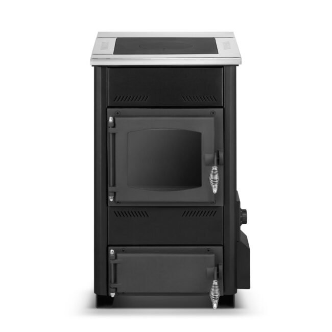 Krosnelė su vandens kontūru TEMY ES (10–25 kW) 10 kW Juoda