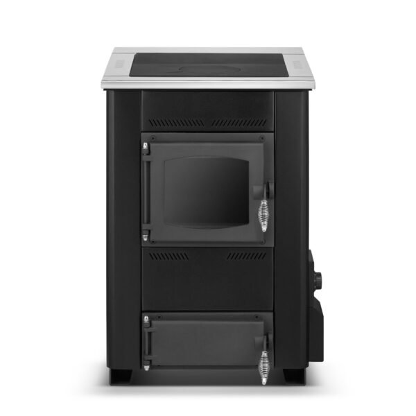 Krosnelė su vandens kontūru TEMY ES (10–25 kW) 15 kW Juoda