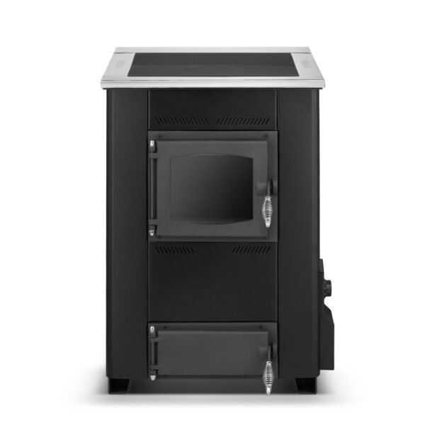 Krosnelė su vandens kontūru TEMY ES (10–25 kW) 25 kW Juoda