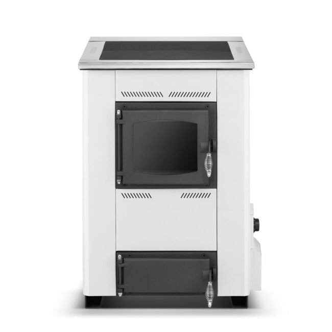 Krosnelė su vandens kontūru TEMY ES (10–25 kW) 25 kW Balta