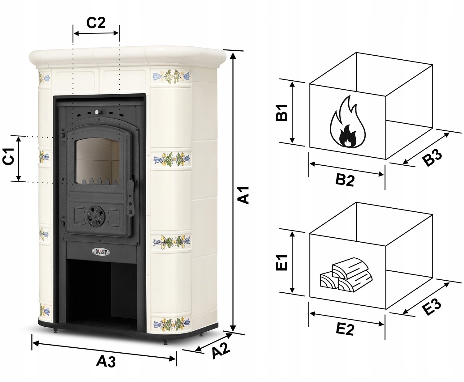 Koklinis židinys WERONA / BOLOGNA – BLIST MODENA (7,5 kW) Smėlio