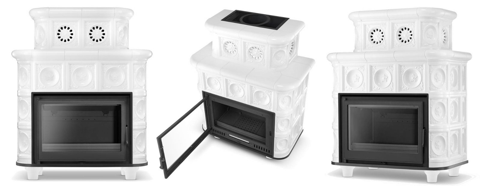 Koklinis židinys ASPEN – NORDFLAM ETNA (13 kW) Balta