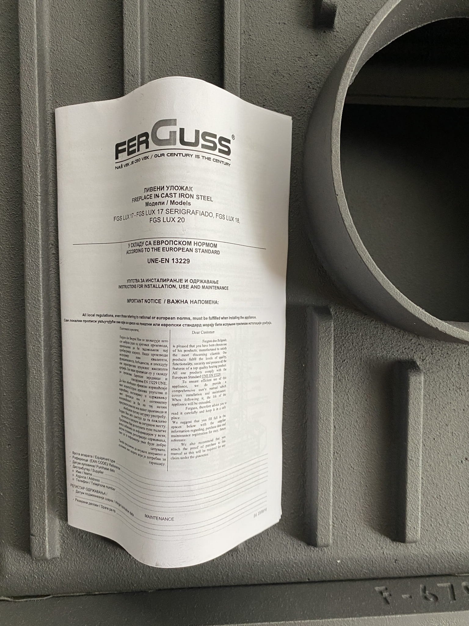 Židinio kapsulė FERGUSS FGS-LUX18 CL (11,9 kW) Juoda