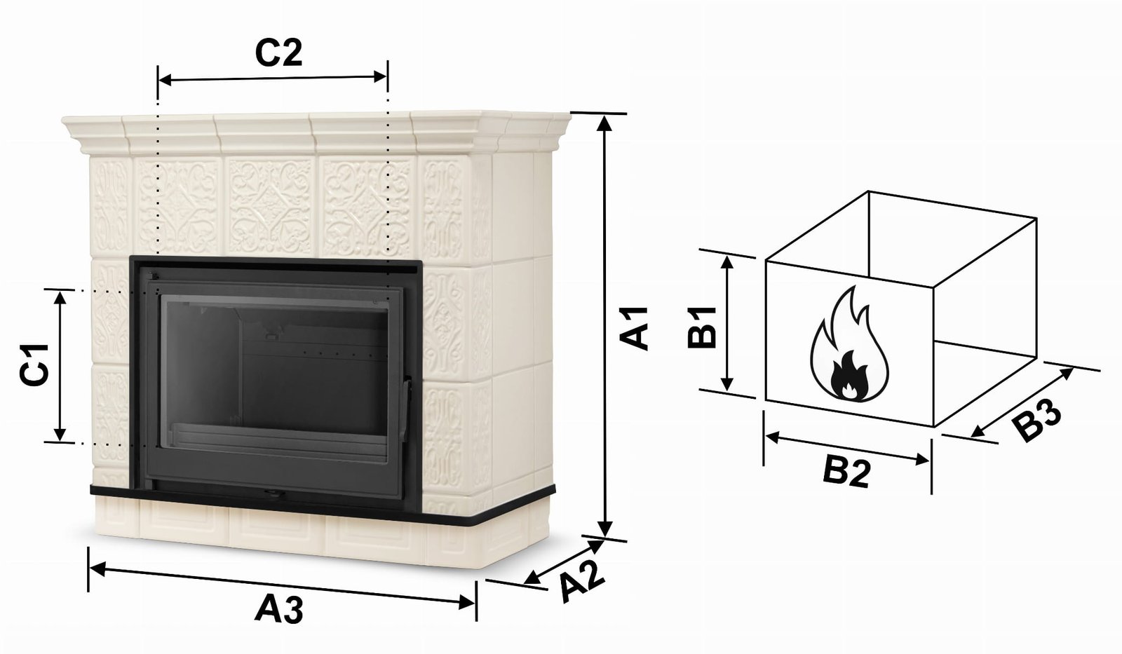 Koklinis židinys MALLORCA – NORDFLAM ETNA (13 kW) Smėlio