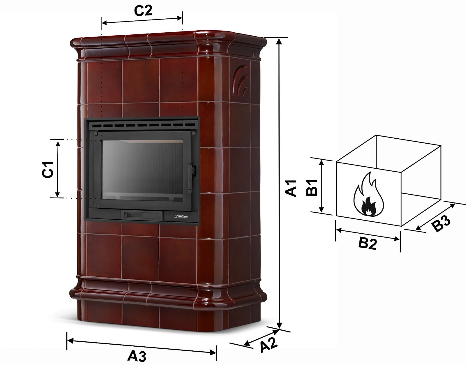 Koklinis židinys ROMA – FERGUSS FGS-LUX18 (11,7 kW) Ruda