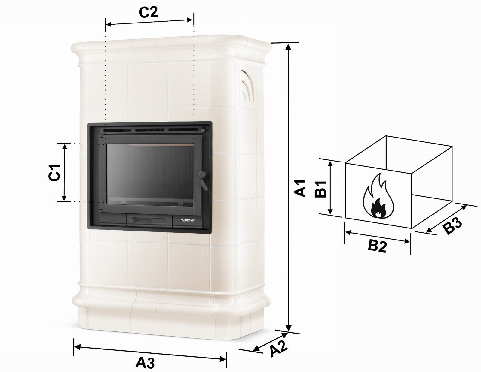 Koklinis židinys ROMA – FERGUSS FGS-LUX18 (11,7 kW) Smėlio