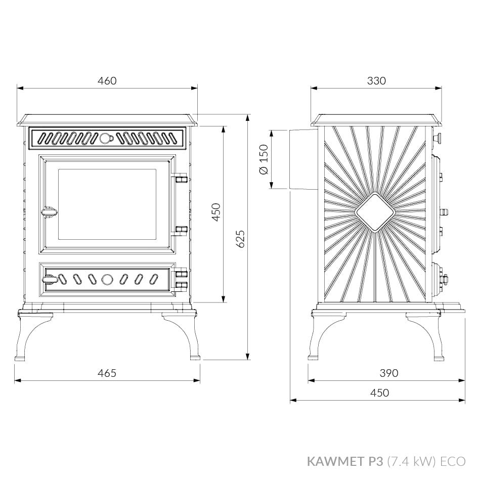 Ketaus krosnelė KAWMET P3 ECO (7,4 kW)