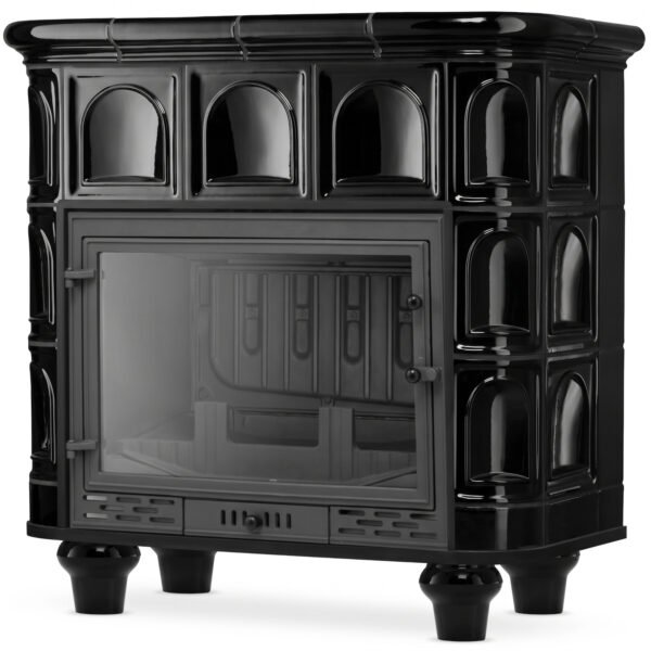 Koklinis židinys FLORENCJA su vandens kontūru – FERGUSS FGS-LUX20 (16,2 kW) Juoda