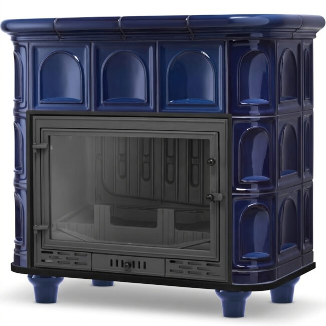 Koklinis židinys FLORENCJA su vandens kontūru – FERGUSS FGS-LUX20 (16,2 kW) Kobalto
