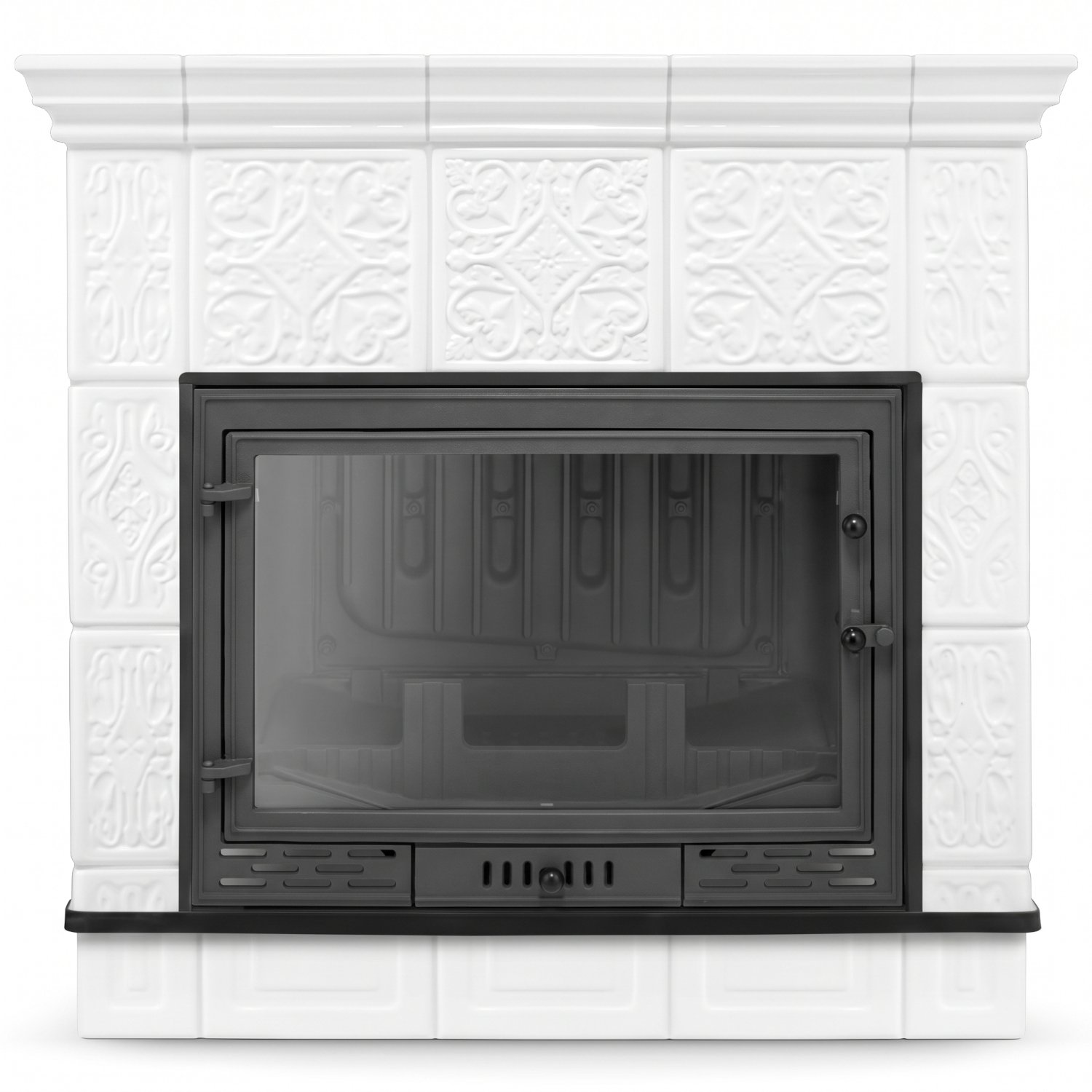 Koklinis židinys MALLORCA su vandens kontūru – FERGUSS FGS-LUX20 (16,2 kW) Balta