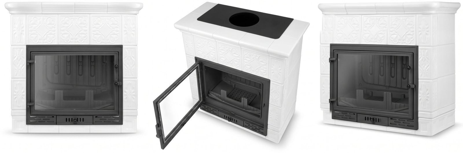 Koklinis židinys MALLORCA su vandens kontūru – FERGUSS FGS-LUX20 (16,2 kW) Balta