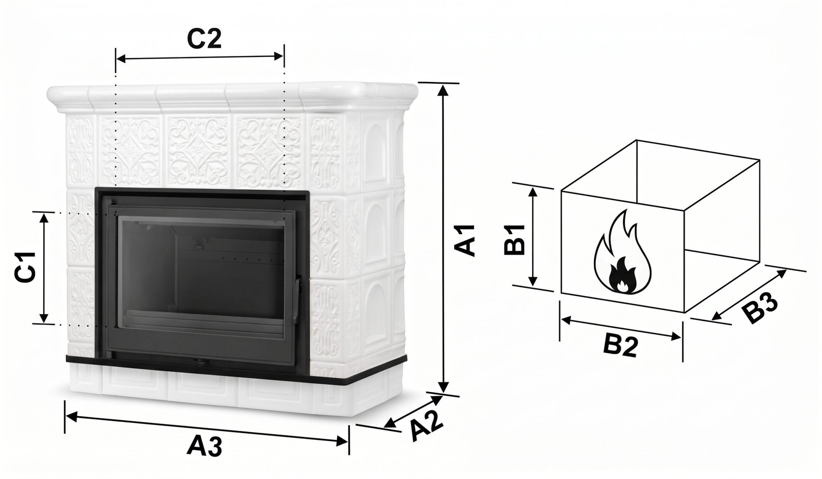 Koklinis židinys MALLORCA – FERGUSS FGS-LUX18 (11,7 kW) Balta