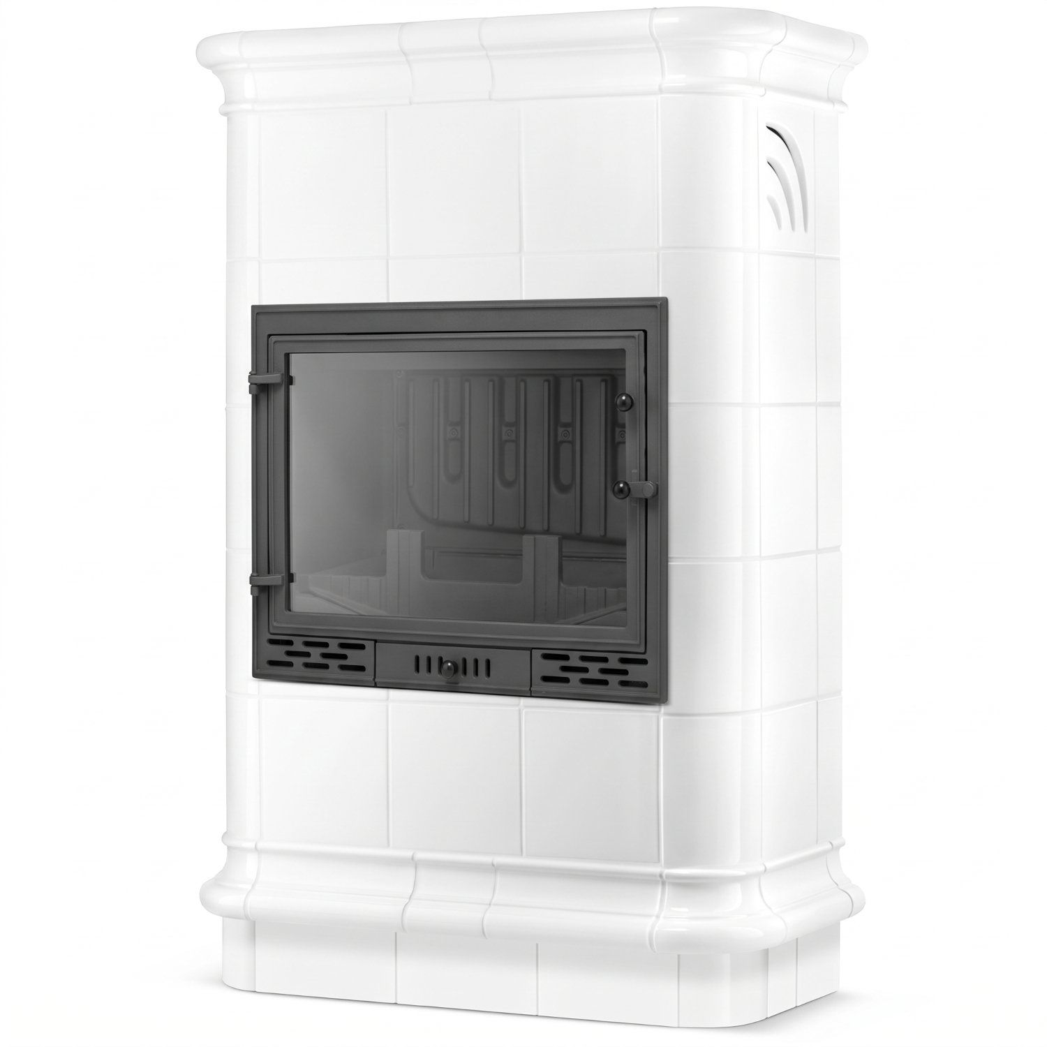 Koklinis židinys ROMA su vandens kontūru – FERGUSS FGS-LUX20 (16,2 kW) Balta