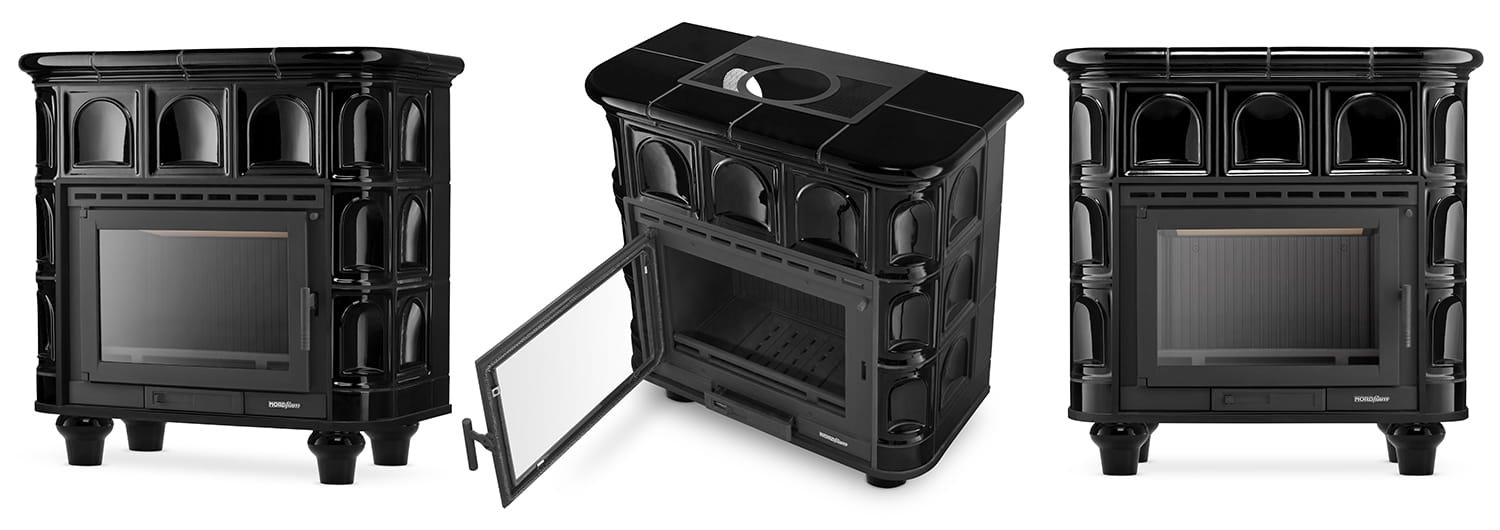 Koklinis židinys FLORENCJA – FERGUSS FGS-LUX18 (11,7 kW) Juoda
