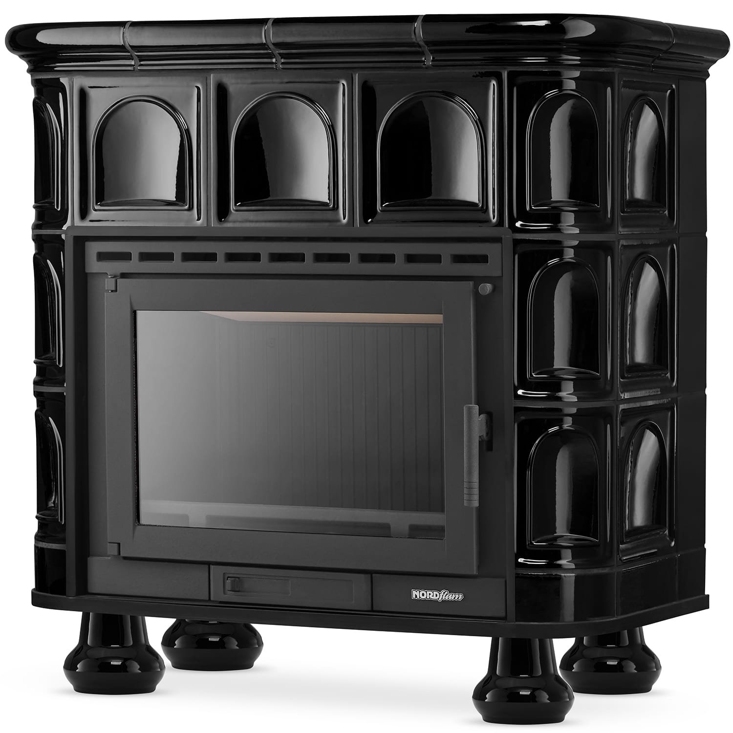 Koklinis židinys FLORENCJA – FERGUSS FGS-LUX18 (11,7 kW) Juoda