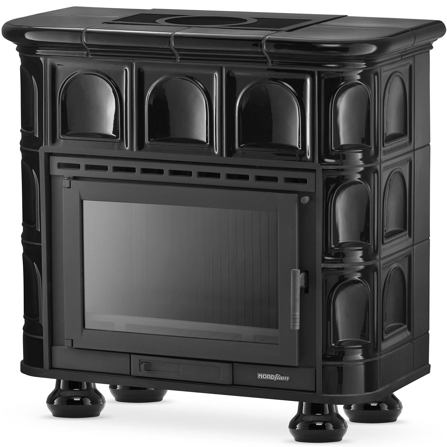 Koklinis židinys FLORENCJA – FERGUSS FGS-LUX18 (11,7 kW) Juoda