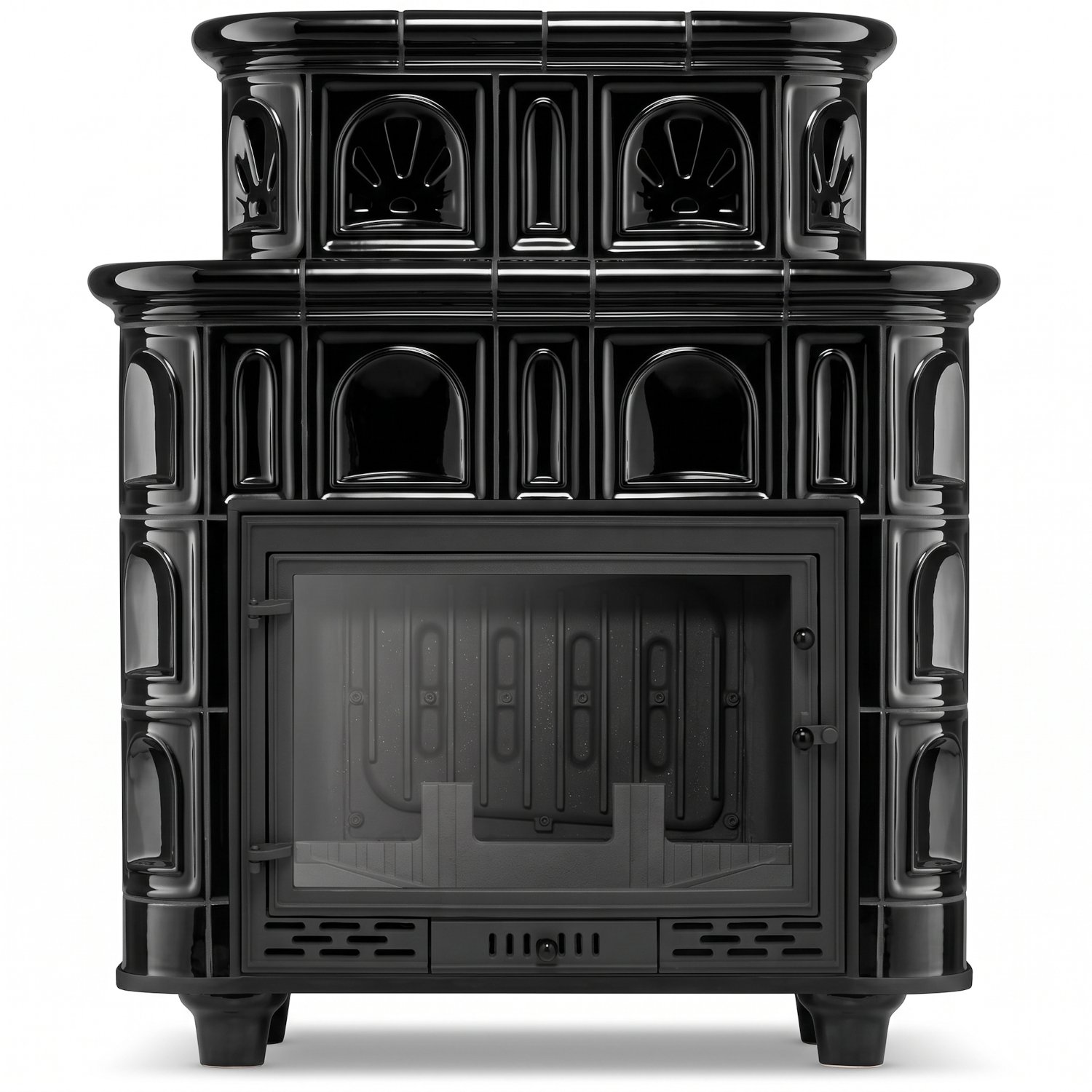 Koklinis židinys SALZBURG su vandens kontūru – FERGUSS FGS-LUX20 (16,2 kW) Juoda