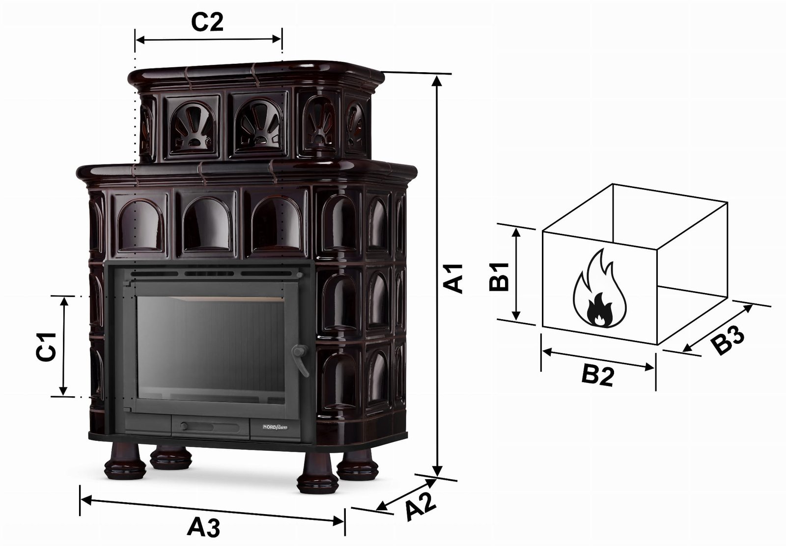 Koklinis židinys SALZBURG (13 kW) Ruda