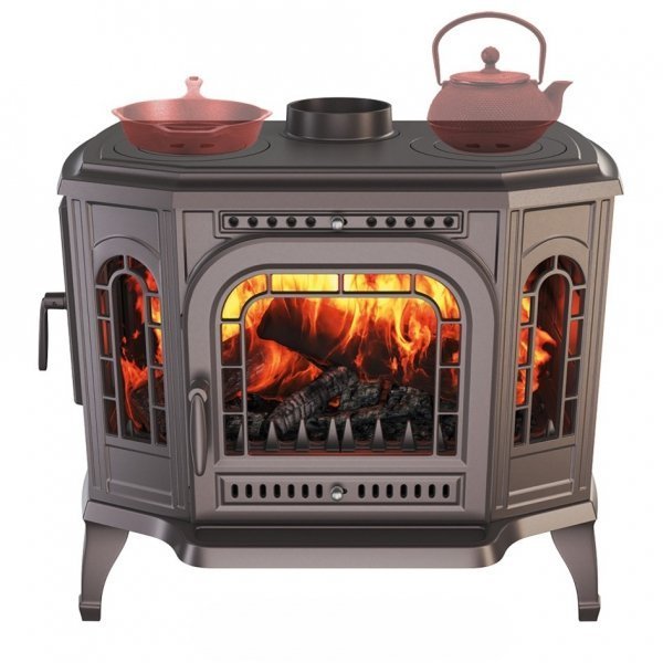 Ketaus krosnelė-viryklė KAWMET P7 LB / PB ECO (10,5 kW) P7 LB ECO (su kaitlentėmis)