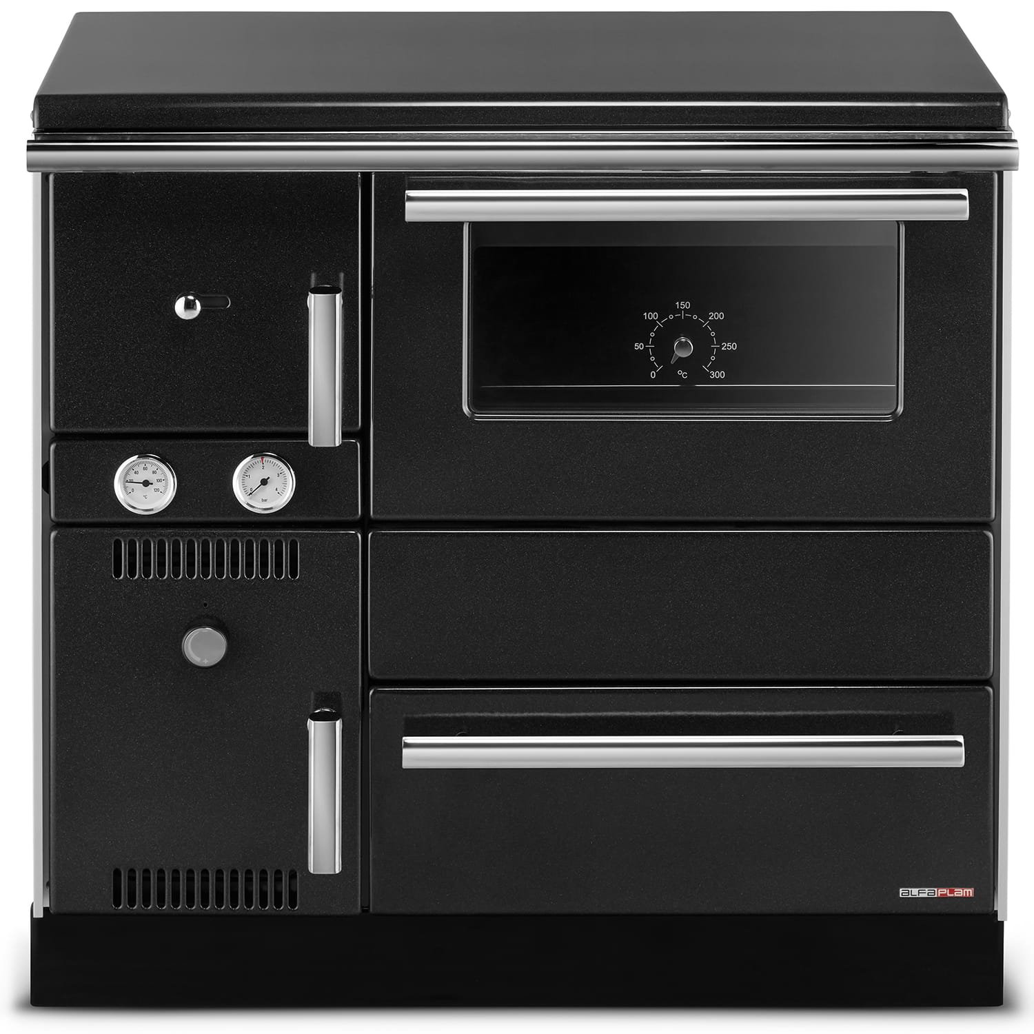 Krosnelė-viryklė ALFA-PLAM ALFA TERM 20 su vandens kontūru (22,9 kW) Antracito