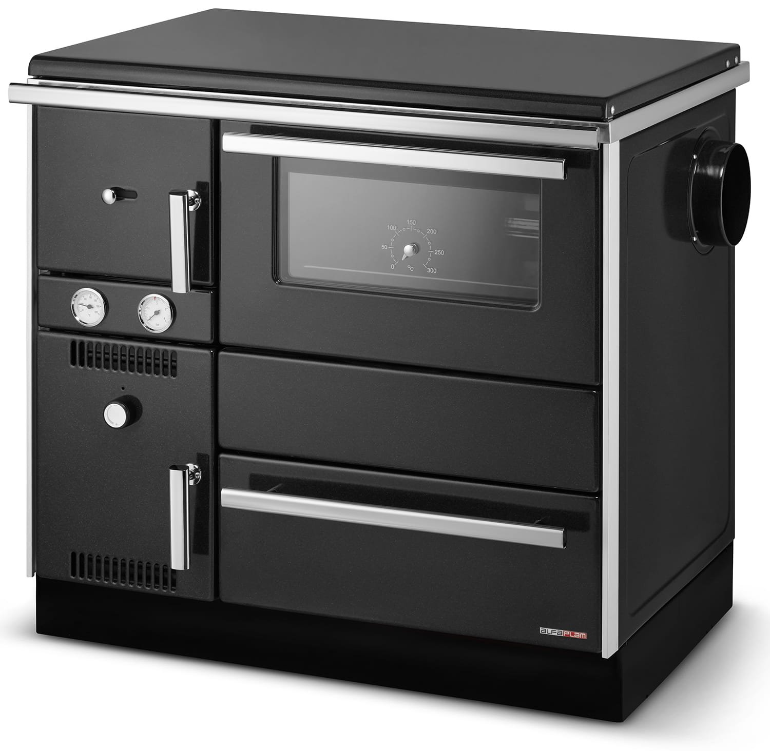 Krosnelė-viryklė ALFA-PLAM ALFA TERM 20 su vandens kontūru (22,9 kW) Antracito