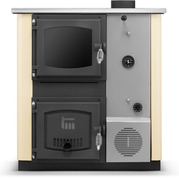 Krosnelė su vandens kontūru TEMY PRO (12 kW) Dešinėje Smėlio