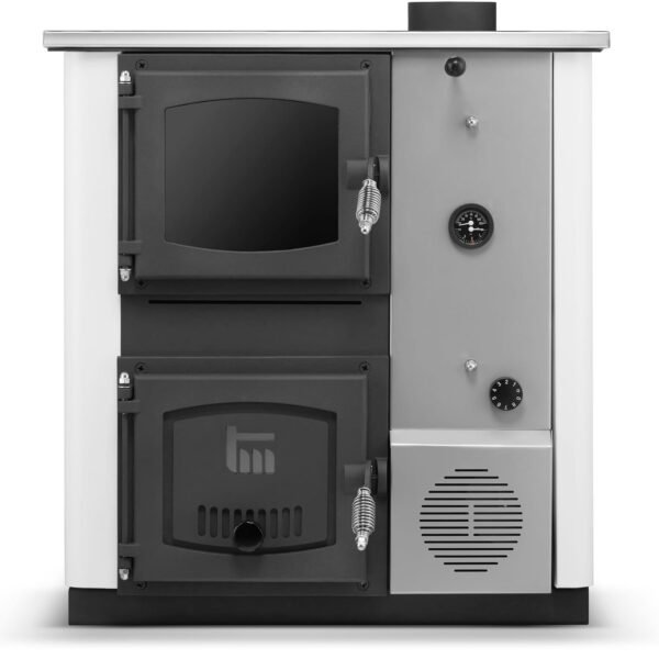 Krosnelė su vandens kontūru TEMY PRO (12 kW) Dešinėje Balta