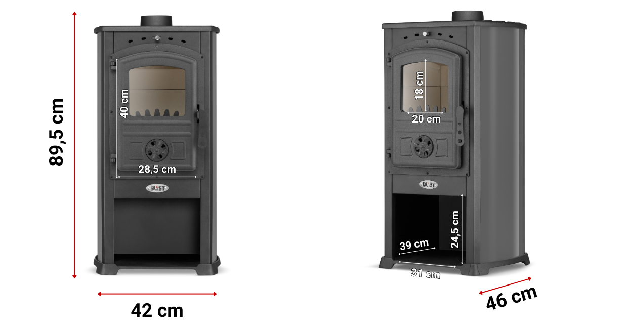 Krosnelė BLIST ŻAR / MODENA (7,3 kW) Antracito