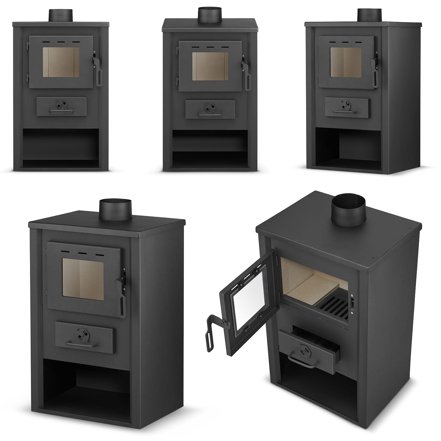Krosnelė BLIST B1E (9,7 kW) Juoda