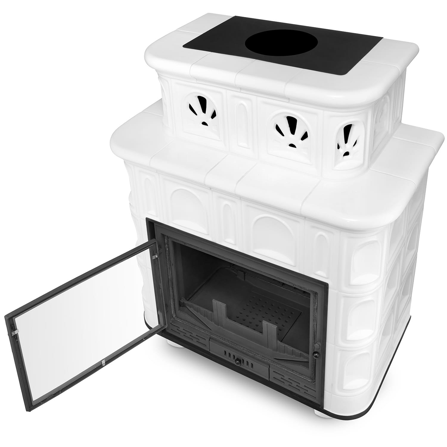 Koklinis židinys SALZBURG su vandens kontūru – FERGUSS FGS-LUX20 (16,2 kW) Balta