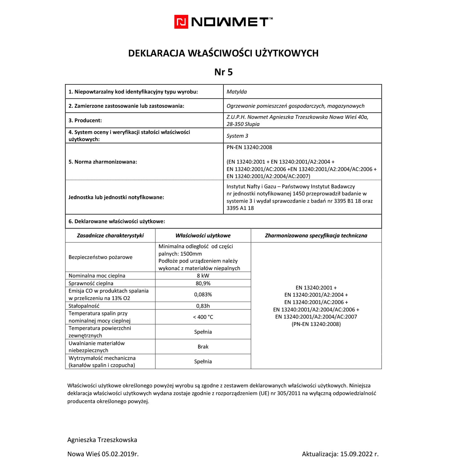 Krosnelė MATYLDA (8 kW) Antracito