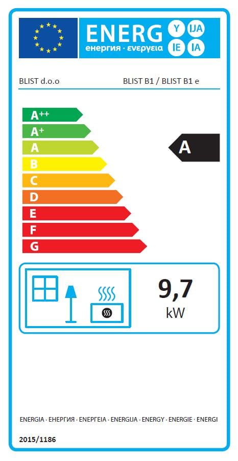 Krosnelė BLIST B1E (9,7 kW) Juoda