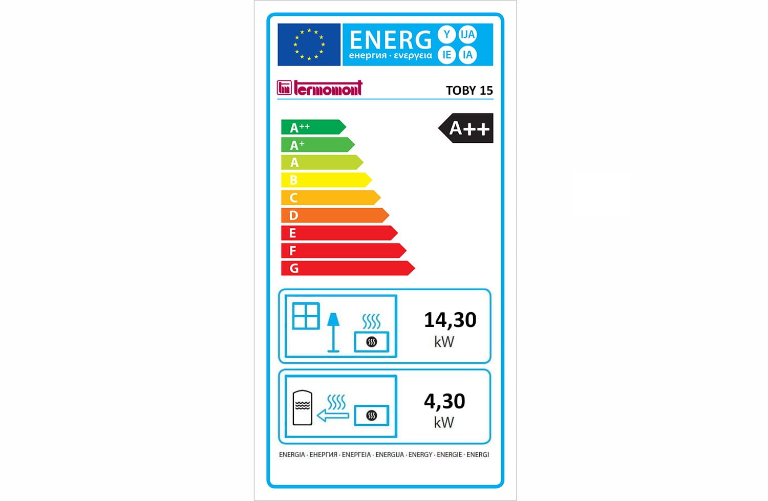 Granulinė krosnelė su vandens kontūru TOBY H 15 (4,3–14,3 kW) Raudona
