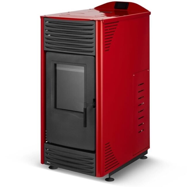 Granulinė krosnelė su vandens kontūru TOBY H 15 (4,3–14,3 kW) Raudona