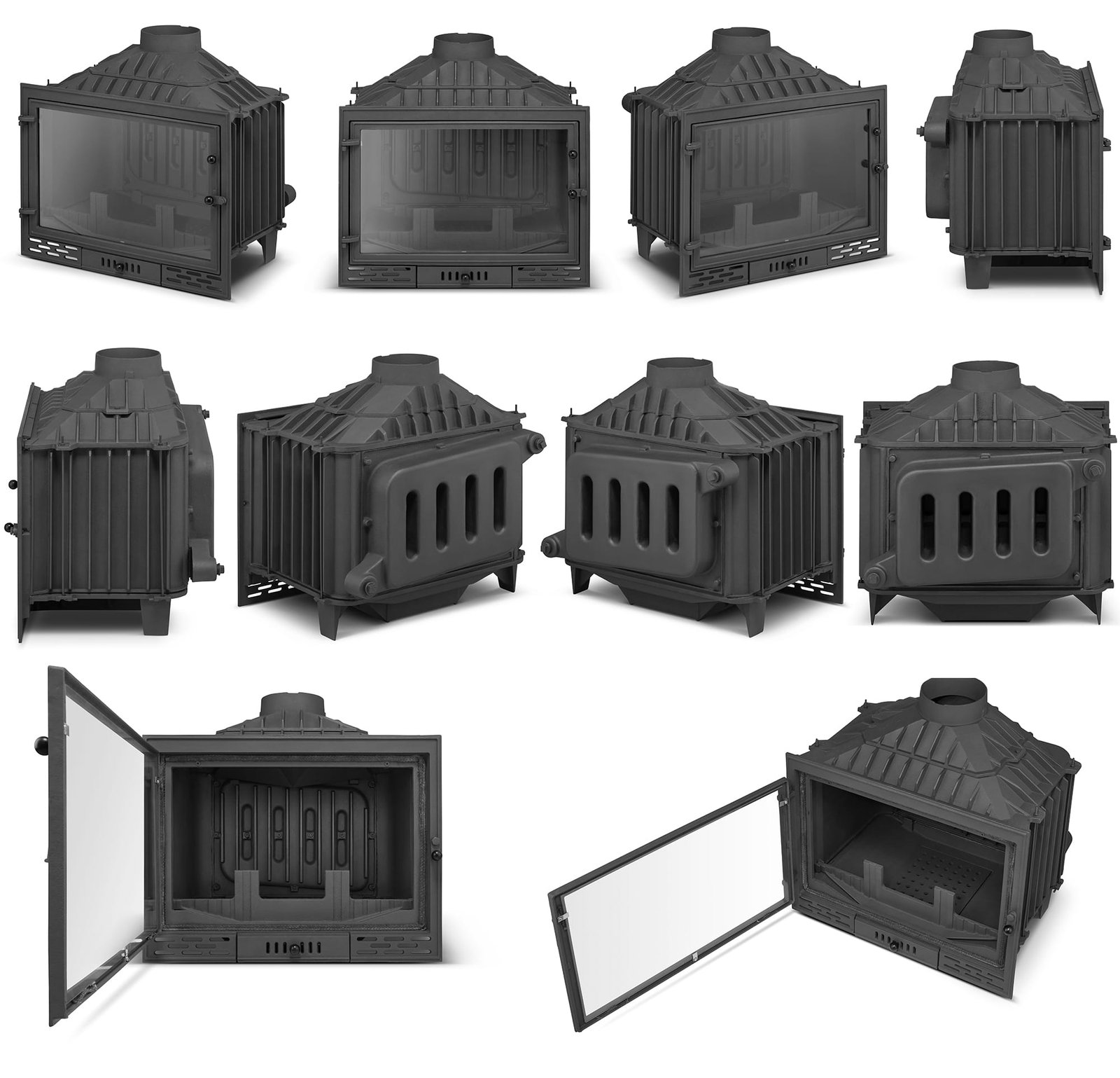 Židinio kapsulė FERGUSS FGS-LUX20 su vandens kontūru (16,2 kW) Juoda